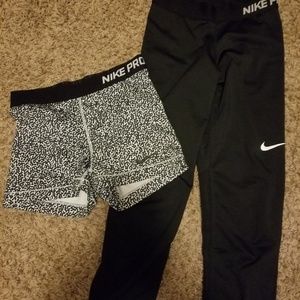 Nike shorts and tights